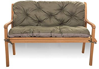 Cojín de asiento para columpio de Hollywood, banco con respaldo, cojín para columpio de jardín, cojín de banco para exteriores (120 x 60 x 50 cm), color verde