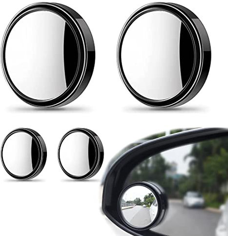 XPEX 2 paia nero Rotazione di 360 ° HD Specchietti per Angolo Morto Specchio Punto Cieco Regolabile,360° Oscillazione Regolabile HD Vetro Specchio Convesso Retrovisore Universale per Auto SUV Camion