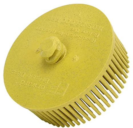 Yctze 2 Inch Bristle Disc Grit Abrasivo Setola Gambo Al Disco di Setola Disco di Setola da 2 Pollici Disco di Setola Roloc Disco di Setola Grana 80 per Smerigliatrice Angolare Br (Giallo)