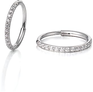 Limerencia Titan Reif-Ohrringe für Damen Herren, Medizinische Hypoallergen ohrstecker,8-12MM Ohrringe für empfindliche Ohren Mode Damenschmuck (8mm,Silber)