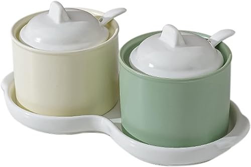 Tarro de especias de porcelana, azucarero, azucarero nórdico con tapa, juego de tarros de almacenamiento de colores, azucarero de porcelana de color sólido, salero, for barra de café, cocina-3 Set-200