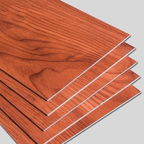 HCZION PVC Holzoptik Bodenbelag Selbstklebend Fliesenaufkleber Vinylboden Retro Vinyl-Bodenbelag Selbstklebende Boden Badezimmer Holzmaserung Fliesen-1㎡ (Size : 5square meter/54 Sq.Ft)