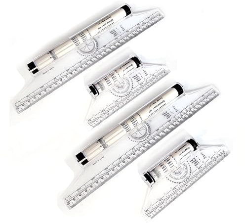 4 Pièces Règles Parallèles Set, Mesurer La Règle Roulante, Règles Parallèles De Défilement, Règle De Rouleau, Pour Tracer Des Lignes Droites, Des Courbes Et Des Formes Géométriques
