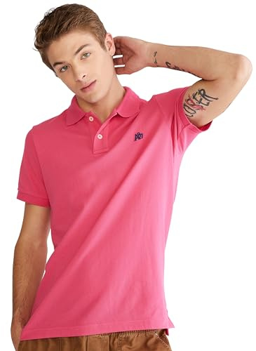 Aero A87 Solid Pique Polo, Pink Flambe, M