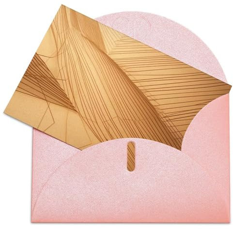 Dwrepo Line Goldener Stil Grußkarte mit Umschlägen, Dankeskarte, Happy Birthday Karte, Blankokarten, Glückwunschkarte für Geburtstag, Hochzeit, Urlaub, 10,2 x 15,2 cm