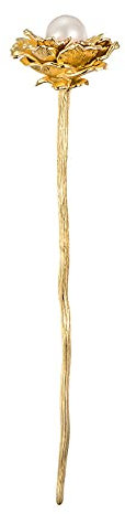 Haarschmuck, Vintage-Haarstäbchen, Perlen-Haarnadel, chinesische Haarstäbchen aus S925-Silber, Buddha-Haarstäbchen aus Roségold for Dutts, japanischer Haardutt-Schmuck for Braut, Frauen, Mädchen, verg