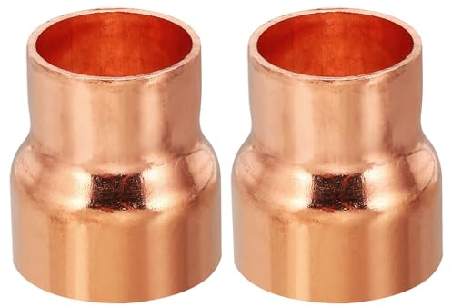 PATIKIL 1 1/4 a 1 ID Manicotto in Rame, 2pz 99,9% Accoppiamento Riduttore in Rame Puro Raccordi a Pressione Tubi Connettore Adattatore con Connessione a Saldare a Caldo