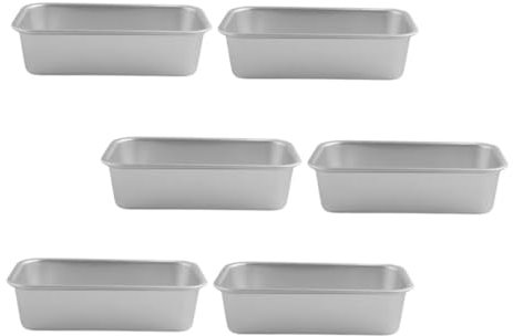 Ciieeo Moldes Rectangulares Para Bizcocho y Tostadas Juego De 6 Unidades Antiadherentes