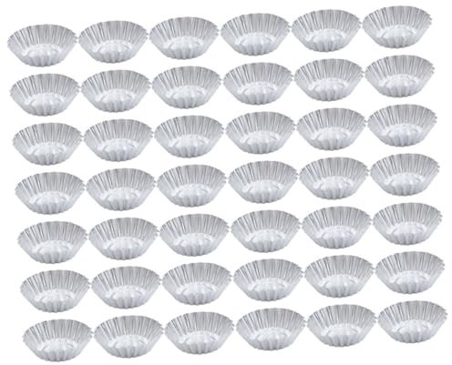 COLLBATH 46pcs Household Egg Tarts Mould Cupcake Baking Cups Muffin Bakery Cups Unique Design Easy to Bake