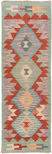 Nain Trading Kelim Afghan 67x198 Handgewebt Orientteppich Läufer Teppich Wolle
