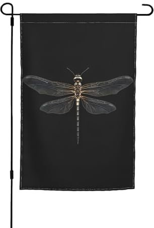 Libellen-Winter-Gartenflagge, doppelseitig, für Gartendekoration (nur Flagge)