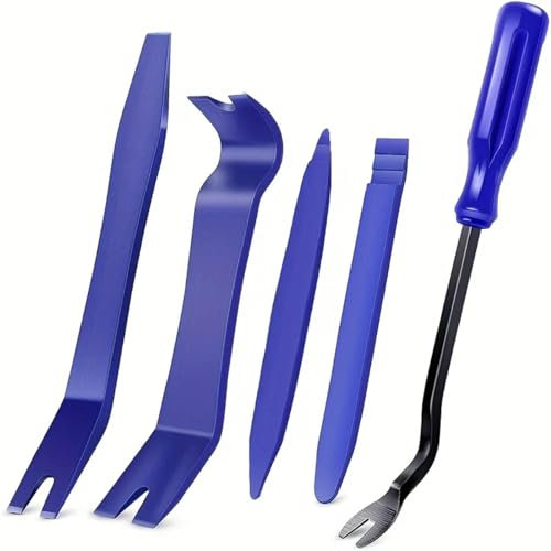 Toiumops Voiture Clips Kit d'extraction d'outils de Coupe et de démontage 5 pièces Kit de Levier Anti-Rayures pour démontage du Panneau Audio