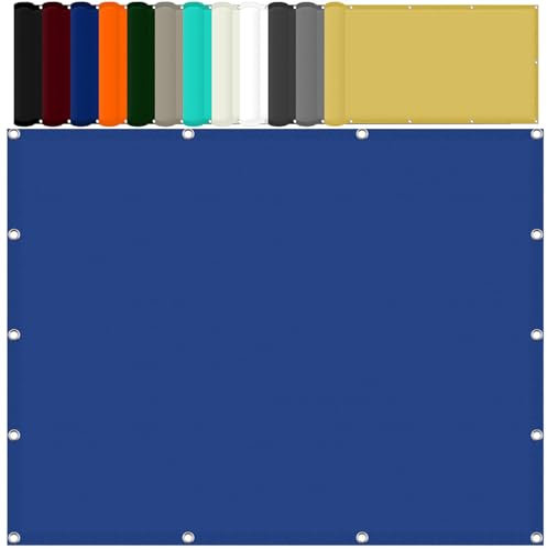 Sonnensegel Nach Maß mit Ösen 140 x 600 cm Wasserdicht 98% UV Schutz Schattentuch Schatten Netz mit Ösen Reißfest Wetterfest UV Schutz Ohne Bohren für Garten Camping, Dunkelblau