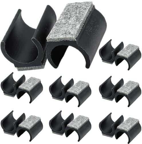 MOAZIFI 16er-Set Stuhlgleiter für Freischwinger - 25mm Filzgleiter für Stühle mit schwarzer U-Shell und Graufilz | Möbelgleiter zum Bodenschutz, rutschfest & geräuschreduziert