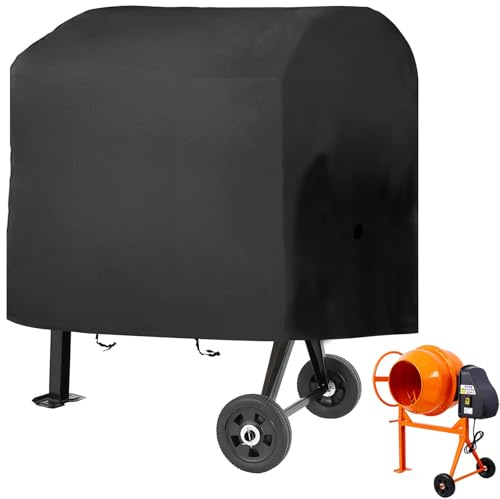 Concrete Mixer Cover Outdoor, Dust Cover for 5.0 Cubic Feet Cement Mixers, Made of Heavy-Duty 600D Oxford, All Weather Cement Mixer Covers (L 130cm x W 80cm x H 110cm)