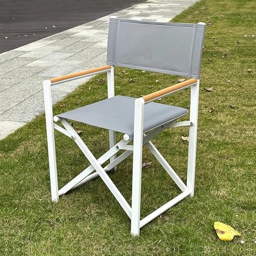 LLZJDDPLY Regiestuhl klappbar aus Aluminium, Klappstuhl Camping, Außen- und Innenbereich, für Wohnzimmer, Terrasse, Hinterhof, Picknick und Balkon(Gray)