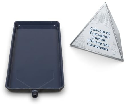 Hemobllo Bac De RéCupéRation De Condensats Pour Climatiseur Avec Tuyau De Drainage ÉTanche Compatible Universellement Pour UnitéS IntéRieures Et ExtéRieures 26.4X10.4X1.4