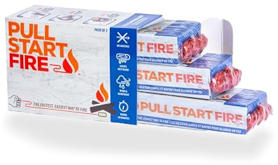 Pull Start Fire Encendedor para barbacoa sin ayuda para encender, accesorios para camping, para exteriores, resistente a la intemperie, encendedor de fuego resistente a la intemperie, 3 unidades