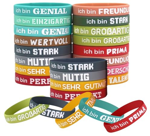 Xgvzs 36 Stück Motivational Bracelets Motivationsarmbänder Kinder Inspirational Silicone Bracelets Silikonarmband