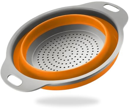 Passoire Pliable Silicone, passoire à pâtes pliable, Économisez de l'espace de Cuisine, Facile à Nettoyer, ustensiles de cuisine pour égoutter les pâtes, légumes, fruits, compacte et portable