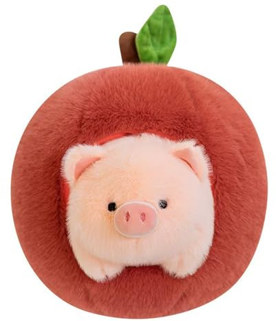 Xiyocadt Schwein Kuscheltier, Niedlichen Apfel Schwein Plüschtier, Abnehmbar, zum Kuscheln & Spielen, Schweinchen Stofftiere, Geschenkidee für Kinder & Erwachsene (36cm)