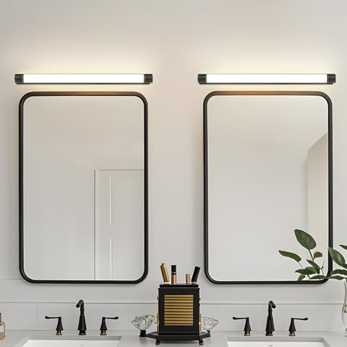 Laittiin LED Spiegelleuchte Bad Schwarz Spiegellampe 2ER 50CM Badlampe | Wand 10W Wandlampe Badezimmer 4000K Wandleuchte IP44 Spiegelschrank Beleuchtung für Badschrank Spiegelschrank