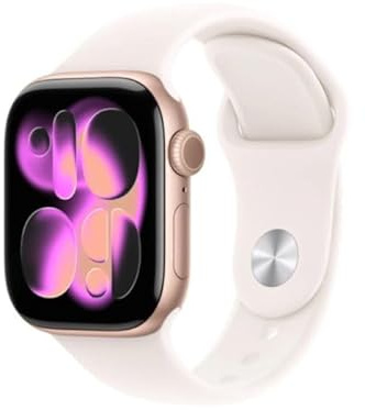 Apple Watch Series 11 rose gold aluminium 42mm light blush sport band Size S/M (Ricondizionato)