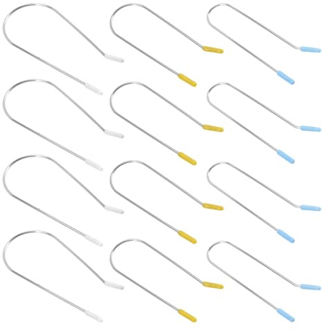 IWOWHERO Pinces à Cheveux de Rechange pour Bigoudis Chauffants en Acier Inoxydable Résistantes la Chaleur, 48 Pièces U-forme, Tailles 1,9 Cm, 2,54 Cm et 3,81 Cm, Fixation Sûre