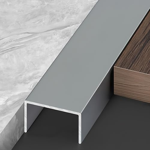 Coayuou Baguette Angle Mur Profilé en U 100cm* 3 Pièces Profile Aluminium Carrelage Baguette Sol Parfait pour La Construction, Décoration Et Rénovation, Résistant Et Esthétique(Grey,10mm)