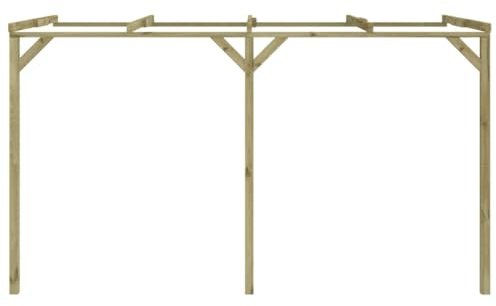 Terrasspergola av grön impregnerad furu 2 x 4 x 2,2 m fristående med spaljé, insynsskydd och skugga för trädgård, balkong, terrass som lövgång och klätterväxtstöd