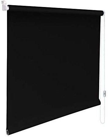 Sonnenschutz-HH® - Mini Verdunkelungsrollo Abdunkelungsrollo Minirollo Rollo KLEMMFIX Seitenzugrollo Kettenzugrollo inkl. Klemmträger ohne Bohren - Außenmaß Breite 140 x 160 cm Höhe - schwarz