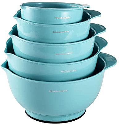KitchenAid KE178OSAQA Classic Mixing Bowls, Set of 5,Aqua Sky 2