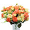 JaneYi 4 Pieces Artificial Rose Flowers Fake Bouquet Artificial Silk Flower Plants Floral Arrangement for DIY Indoor Outdoor Home Kitchen Table Garden Office Wedding Party Decor - Red and Champagne