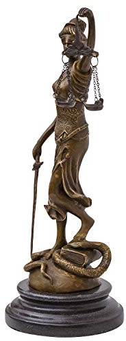 Bronsskulptur Justitia Justizia-staty Bronsfigur skulptur antik stil - 26cm