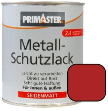Primaster Metallschutzlack RAL 3000 feuerrot 750 ml für Innen und Außen Lack