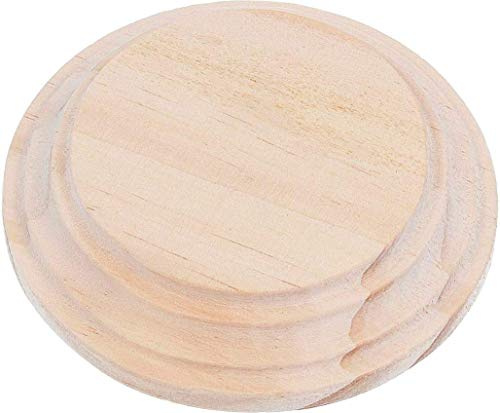 Runder Sockel aus Holz (12 x 10 x 1,5 cm) zum Dekorieren - Massive Kiefer rund inf. 12 cm. Sup. 10 cm. Höhe 1,5 cm. Holzsockel zum Bemalen, Dekorieren und Basteln