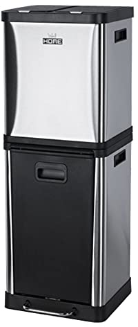 WELL HOME MOBILIARIO & DECORACIÓN Cubo de reciclaje ecológico 36 litros de 3 compartimentos (2 de 8 L + 1 de 20 L), reciclaje de basura / cubos de reciclaje