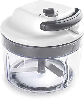Lacor - 60599 - Cortador Manual Affilato, Picador de Alimentos, Picadora con Cuchillas de Acero Inoxidable, Libre de BPA, 2 velocidades, 1.2 L