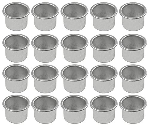 Guidre Kanyka kerzenhalter stabkerze, 20 Stück für Stabkerzen Christmas, Mini Silber, kerzeneinsätze aus Metall, Aluminium Deko Kerzenständer, Stabkerzenhalter Durchmesser