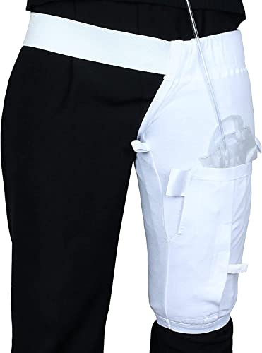 Catheter Leg Bag Holder, Urine Leg Bag Holder Cover with Waist Belt, Foley Leg Bag Sleeve for Incontinence Urine Bag, Washable and Durable (M)