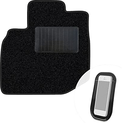 moto-MOLTICO Fahrer Fußmatte Auto Velours Fahrerseite Autoteppiche Schwarz Fahrermatte 1-teilig passend für Honda Jazz II 2007-2014