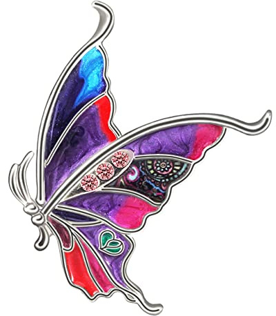 BAMAY Emaille Floral Schmetterling Brosche Pins Zink-Legierung Monarch Schmetterling Geschenke für Frauen Mädchen Schal Revers Pin Charms (Lila 198)