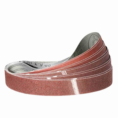 Klingspor Juego de 2 bandas de lija de 50 x 1000 mm, grano 40/60/80/120/180, para lijadora de banda, lijadora, lima, afilado y eliminación de óxido (10 unidades)