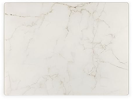 Tagliere bianco effetto marmo, piano di lavoro in marmo temperato, antiscivolo, per tagliare, resistente al calore, per proteggere le superfici di lavoro della cucina, 40 cm x 30 cm