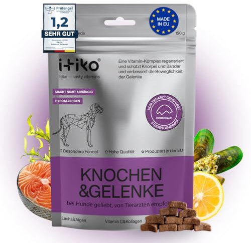 ITIKO Bone & Joint Supplements for Dogs | Dog Joint Supplements with Green-Lipped Mussel - MSM, Glucosamine, Chondroitin & Omega 3 | Joints Care for Dogs of All Breeds