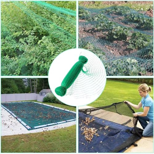Filet anti-oiseaux pour jardin - 4 x 6 m - Protège les légumes et les arbres fruitiers - Maille en plastique de 1,5 cm pour oiseaux, cerfs, écureuils et autres animaux