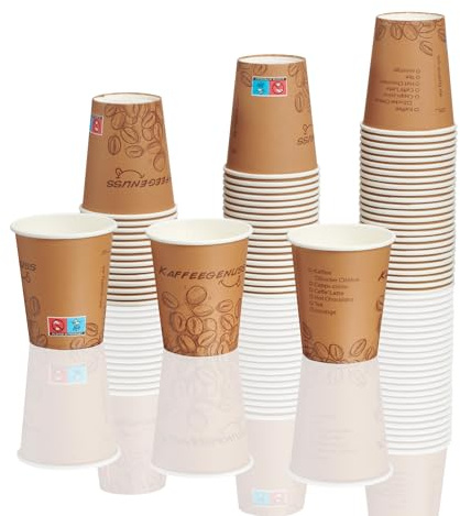 MH QUALITY Kaffeebecher To Go 200ml - 200x Hochwertige Einweg Pappbecher | Premium Coffee To Go Becher - Dunkelbraun