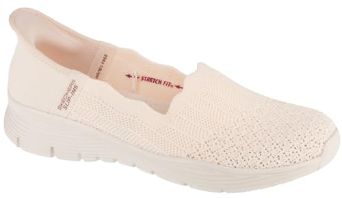 Skechers Mujer Seager Believe It Slip-In ENTRENADOR, Off White Knit, 39 EU