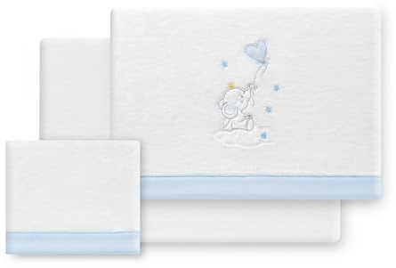 variouss Interbaby - Juego de Sabana Coralina, Tríptico Coralina de Invierno para Bebé (Blanco/Azul, Minicuna 50x80 cm)