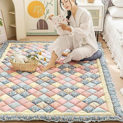 Japanische Bodenmatratze, 4 cm dick, Futon für Erwachsene, Garten, schicke Baumwollmatten, faltbar, gesteppt, Tatami-Matte, Camping, Gäste, Rollmatratze, 90 x 160 cm
